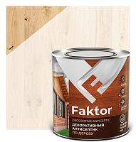 Антисептик FAKTOR декоративный для защиты и тонирования древесины 3 в 1 беленый дуб, банка 0,6 кг 